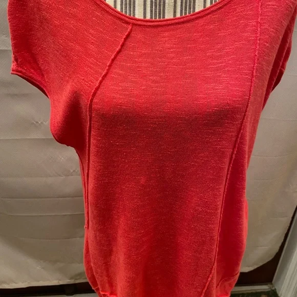 Eileen Fisher sleeveless melon orange Tunic top with asymmetrical hem size med - Picture 9 of 11